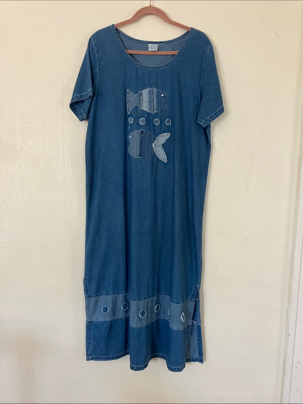 VTG Bleu Bayou Denim Maxi Dress, XL